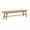 Panca 160 x 40 x 45 cm in legno naturale con seduta intrecciata stile nordico