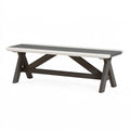 Panca da esterno 180 x 40 x 45 cm in materiale composito bianco/grigio scuro stile moderno