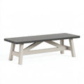 Panca da giardino 180 x 40 x 45 cm in legno grigio tortora e antracite - stile rustico