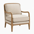 Poltrona 75 x 82 x 94 cm in legno e tessuto beige marrone - stile moderno con braccioli