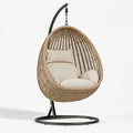 Poltrona sospesa 105 x 105 x 195 cm in rattan naturale con struttura nera per relax