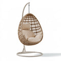 Poltrona sospesa 105 x 105 x 195 cm in rattan beige con supporto in metallo per interni
