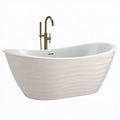 Vasca da bagno freestanding 170 x 80 x 75 cm in pietra artificiale bianca stile contemporaneo