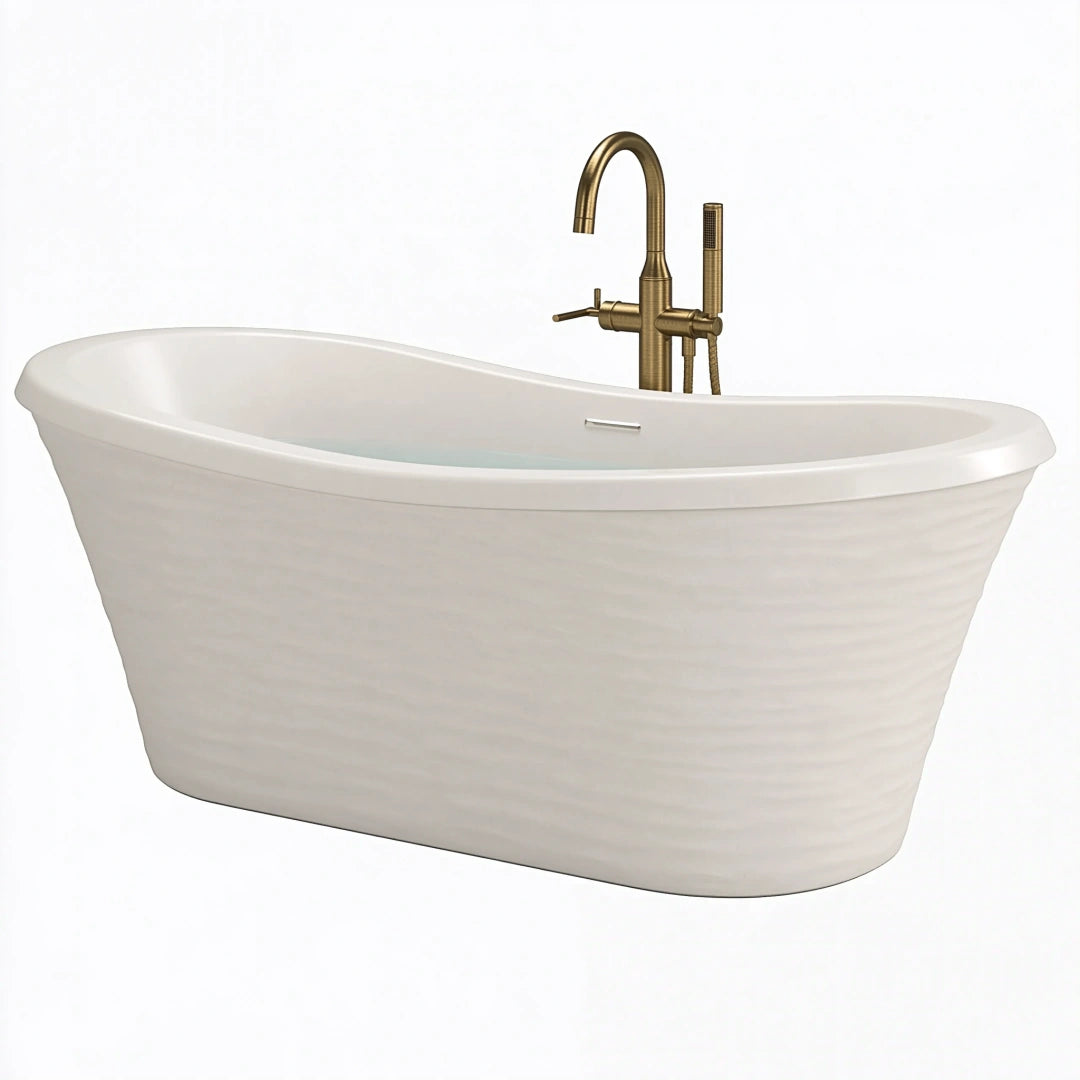 Vasca da bagno freestanding 170 x 80 x 58 cm in acrilico bianco - stile contemporaneo
