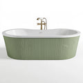 Vasca da bagno ovale 170 cm in acrilico verde salvia autoportante